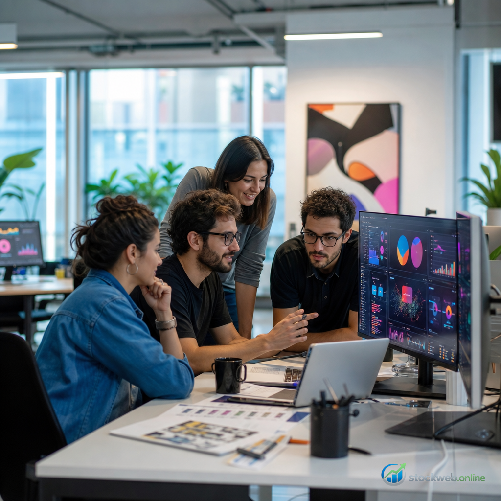 Imagen IA para agencia digital creando campanas