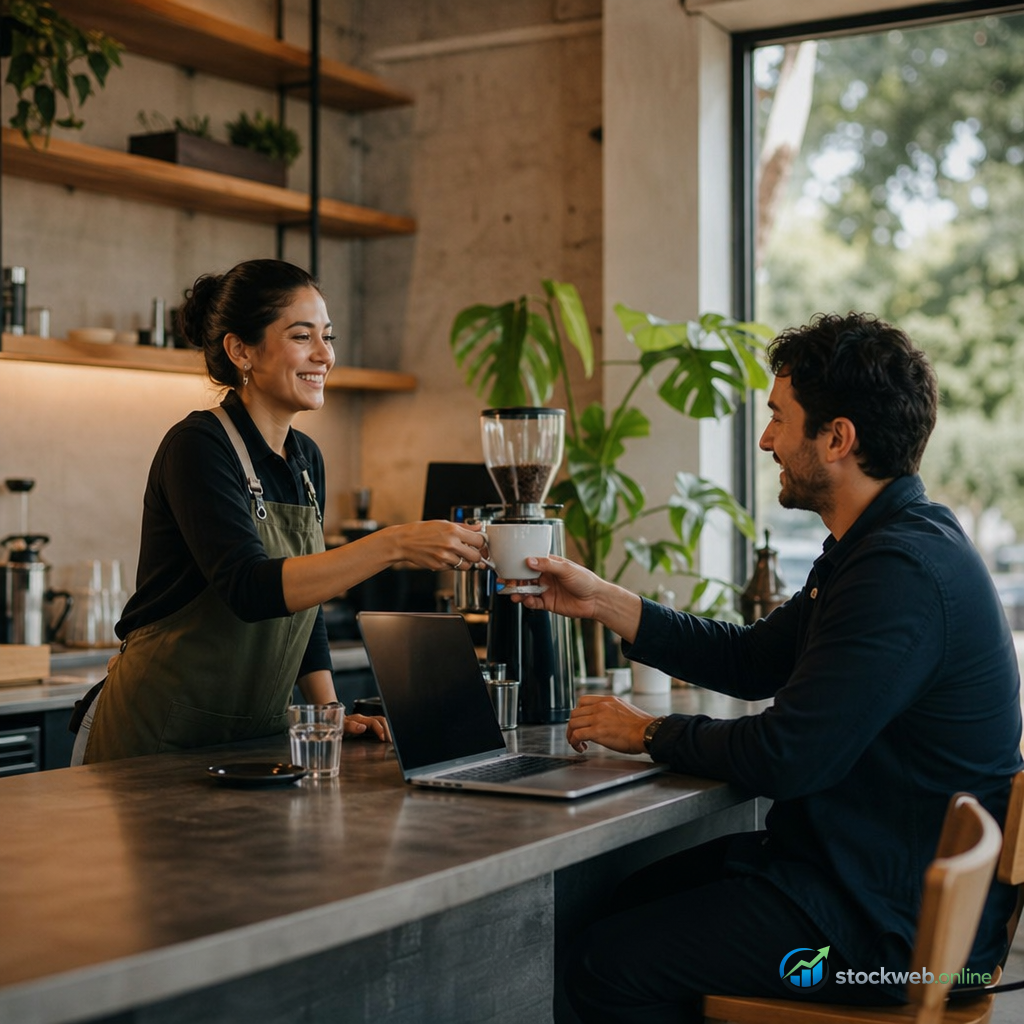 Imagen IA para cafeteria con pedidos digitales