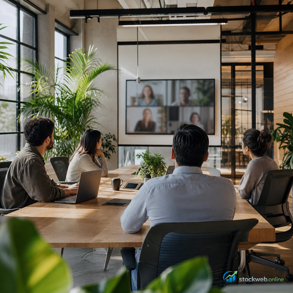 Imagen IA para coworking de equipos remotos