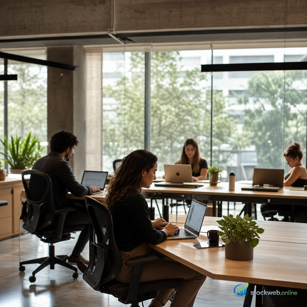 Imagen IA para coworking profesional en banner de servicio 101