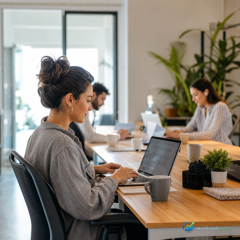 Imagen IA para coworking profesional en blog SEO 132