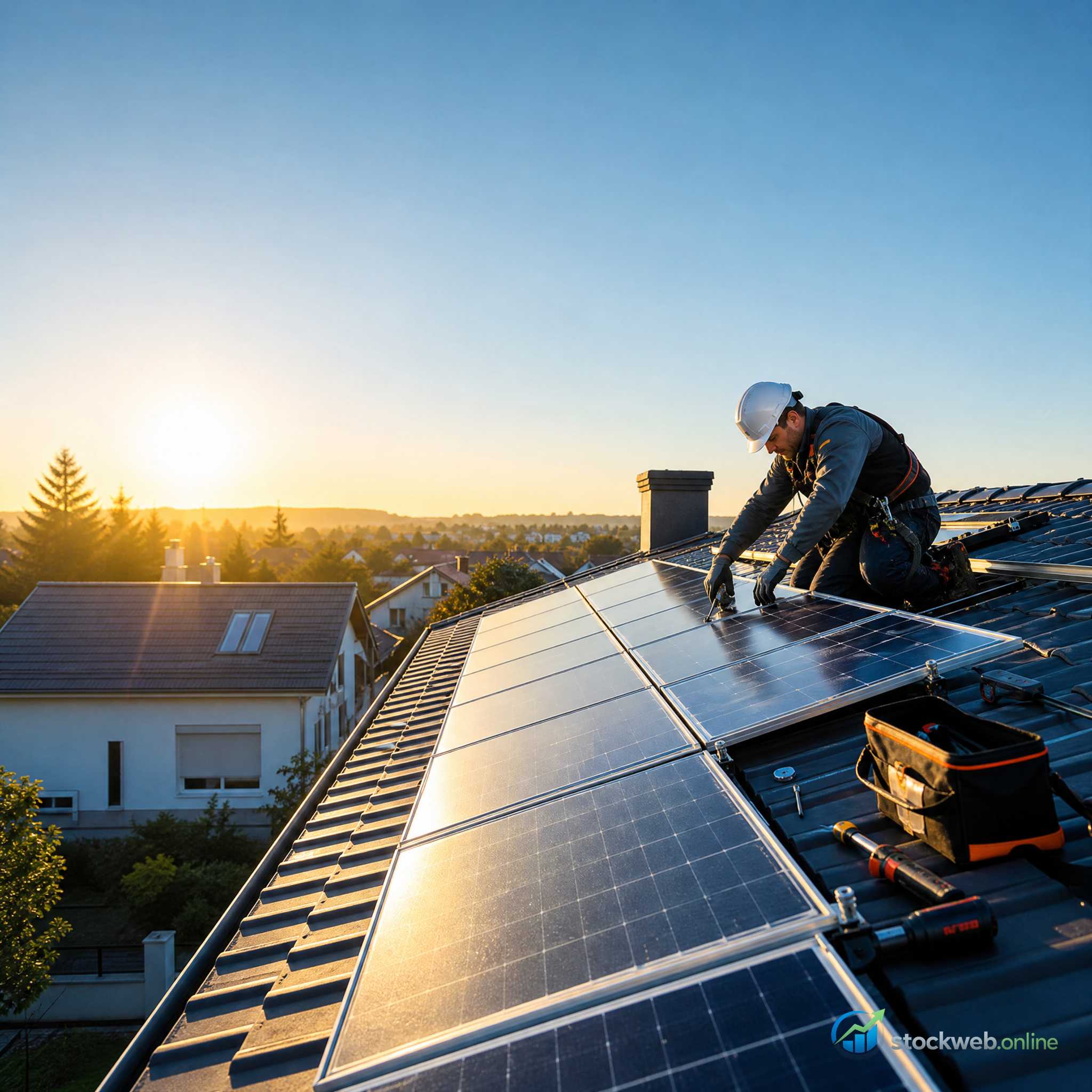 Imagen ultra HD para instalacion de paneles solares residencial