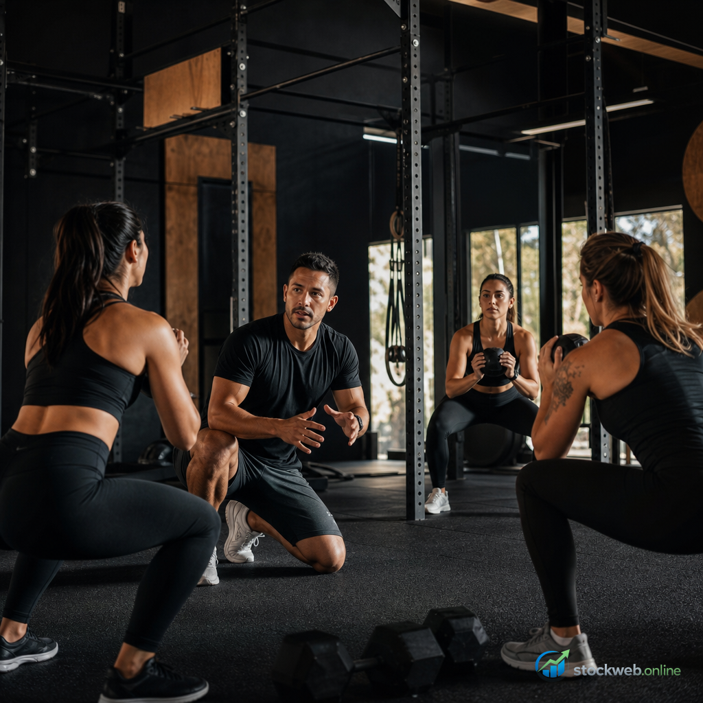 Imagen IA para entrenamiento funcional en gimnasio