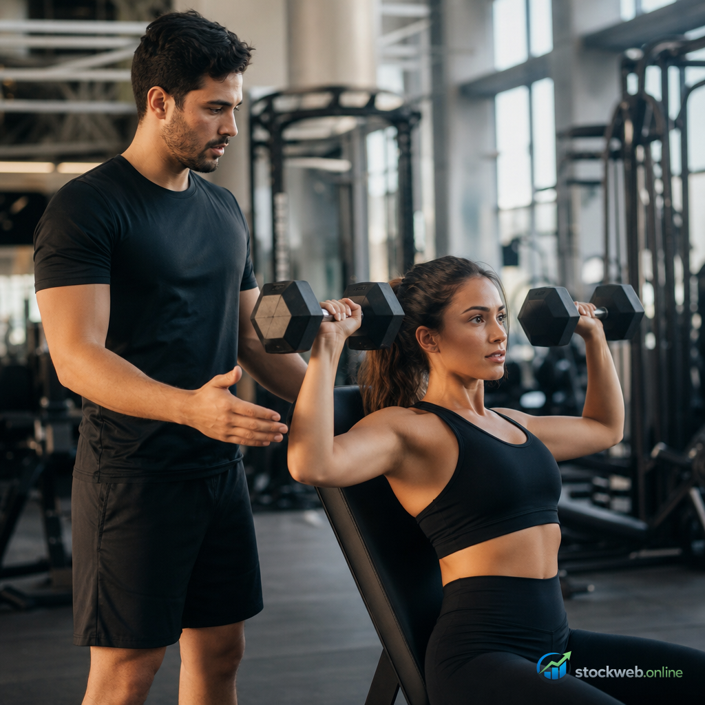 Imagen IA para gimnasio premium en landing page de conversion