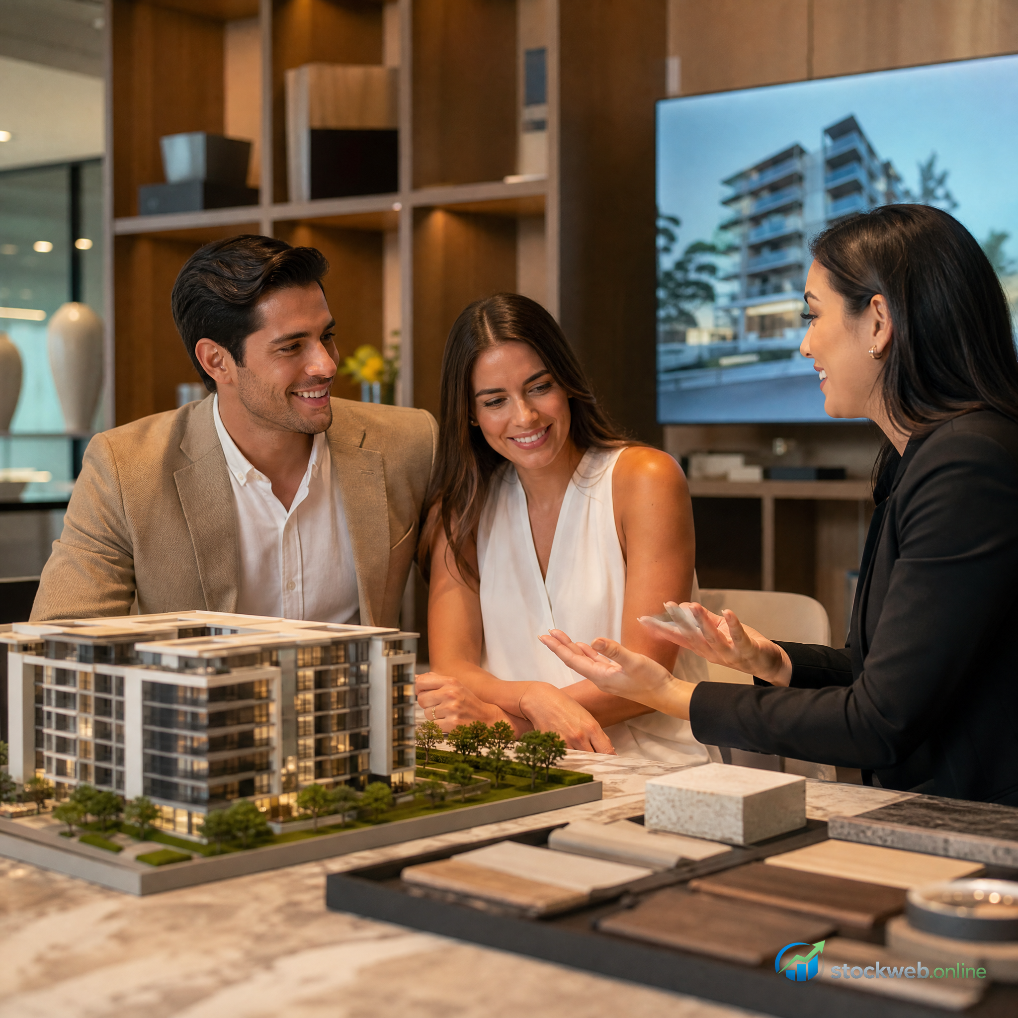 Imagen ultra HD para preventa inmobiliaria en showroom