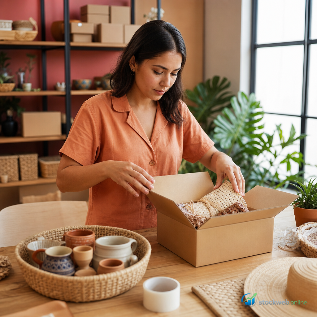 Imagen IA para marketplace de productos locales en landing page de conversion