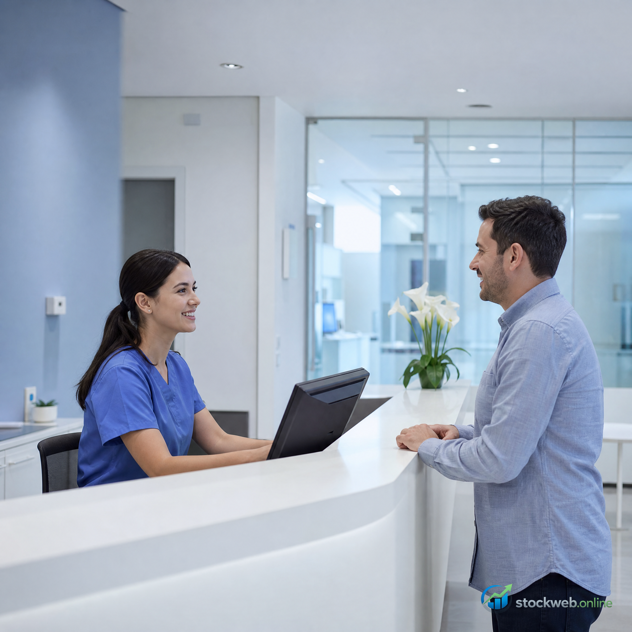 Imagen ultra HD para clinica medica con recepcion digital