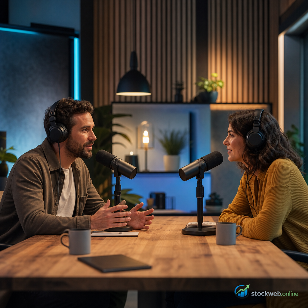 Imagen de stock gratis para pagina web de podcast profesional
