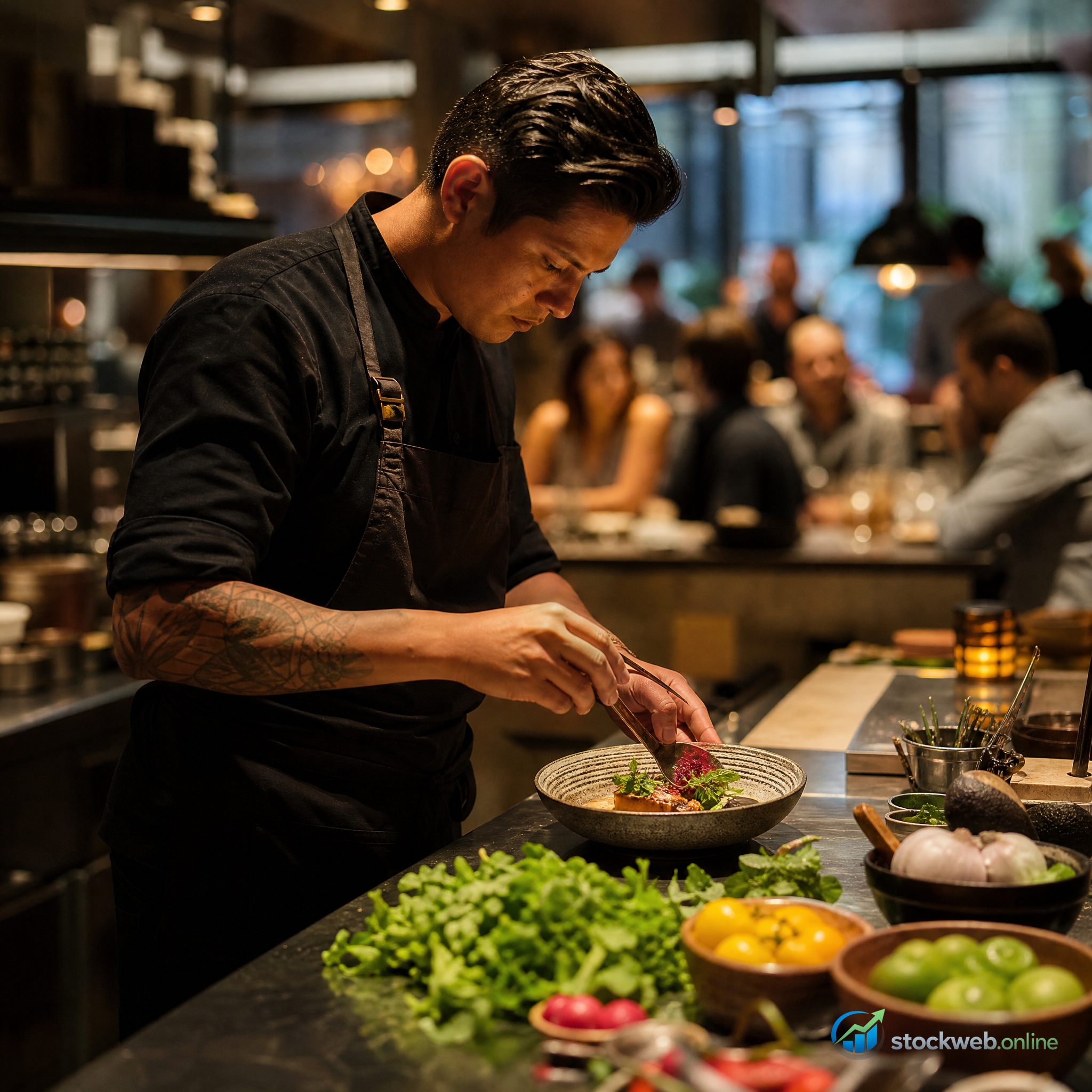 Imagen ultra HD para restaurante con cocina abierta